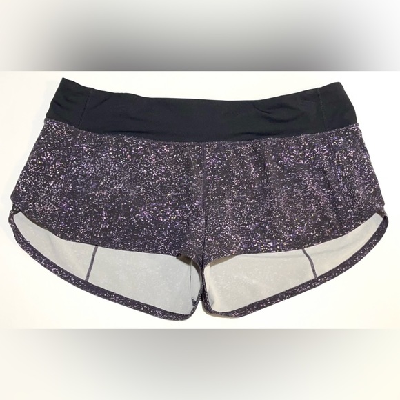 Lululemon Speed Up Running Athletic Shorts Crystalline Multi Black Size 10 - Picture 4 of 16